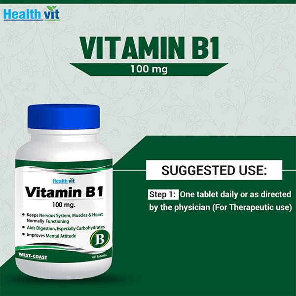 HealthVit Vitamin B1 100 mg Tablet 60's - Multi-Vitamins