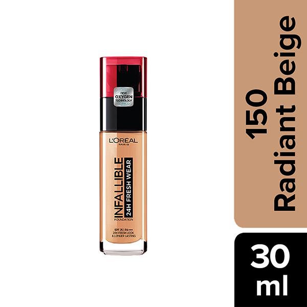 L'Oreal Paris Infallible 24H Fresh Wear Foundation, 150 Radiant Beige 30 Gm - Foundation