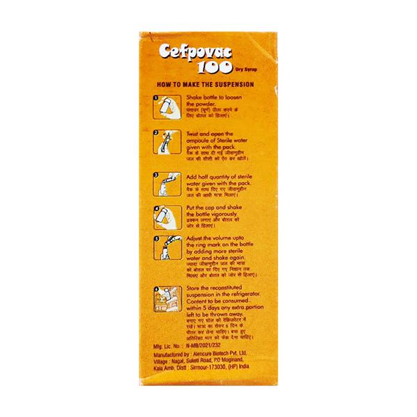 CEFPOVAC 100 ORANGE FLAVOUR Oral Suspension 30ml - Bacterial Infections-Cep