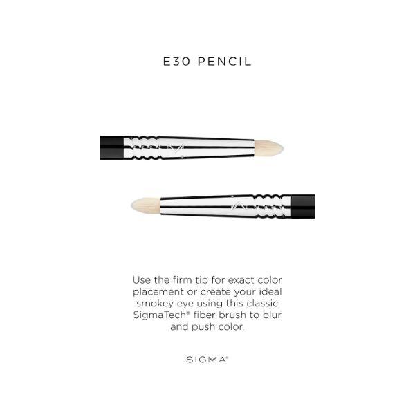 Sigma Beauty E30 Pencil Brush - Black/Chrome 1's - Lip Brush