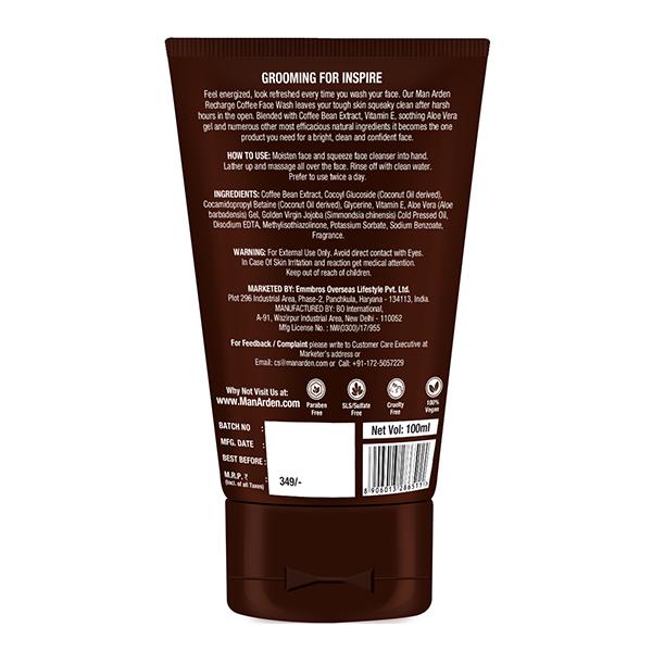 Man Arden Recharge Coffee Face Wash 100 ml - Face Wash & Cleansers