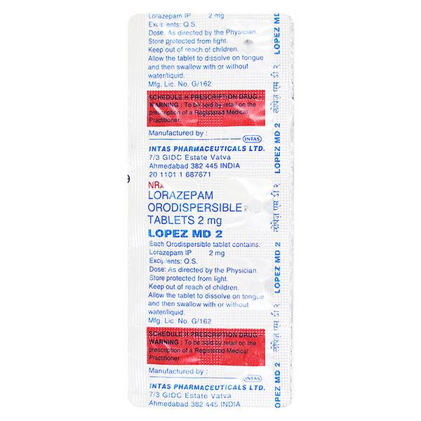 Lopez MD 2mg Tablet 10'S - Anxiety-Anx