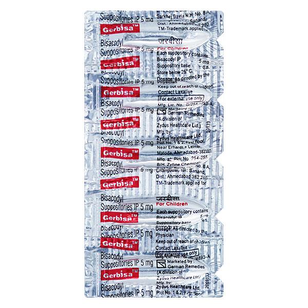 GERBISA 5mg Suppositories 5's - Constipation-Lax