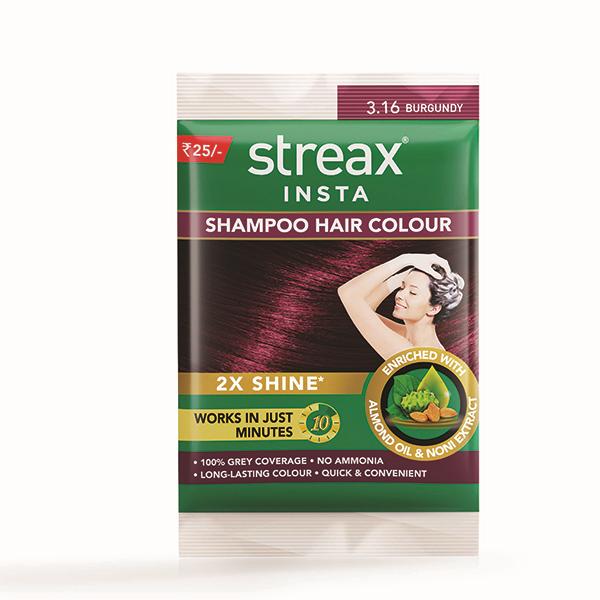 Netmeds | Streax Insta Shampoo Hair Colour - Burgandy 1's