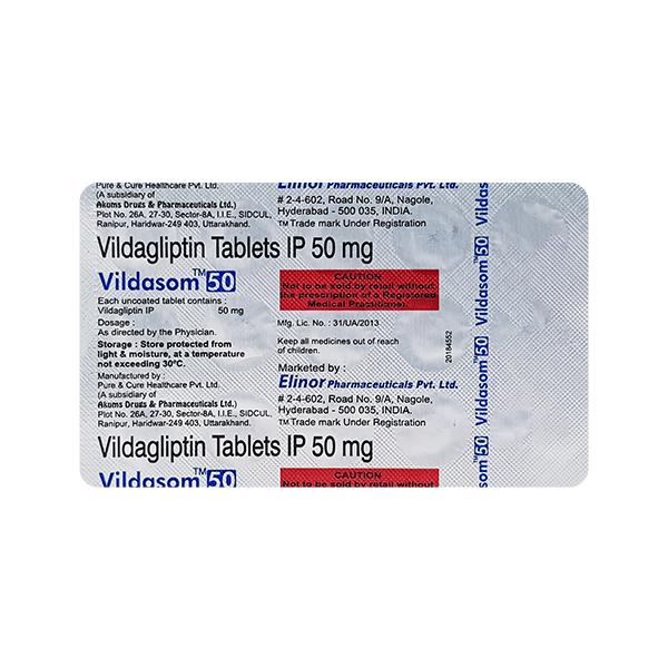 VILDASOM 50mg Tablet 15's - Diabetes-Ant