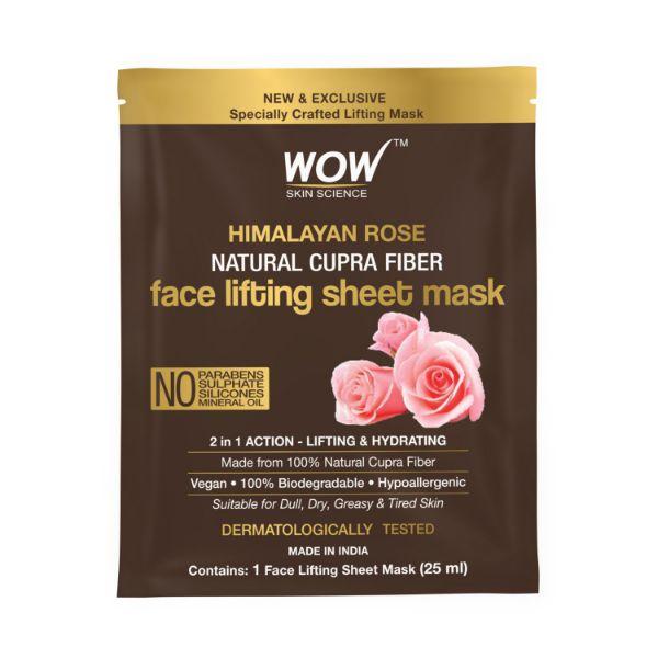 WOW Skin Science Himalayan Rose Natural Cupra Fiber Face Lifting Sheet Mask 25 ml - Sheet Masks