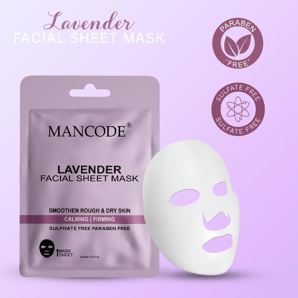 Mancode Lavender Facial Sheet Mask For All Skin Types 25 gm - Face Mask