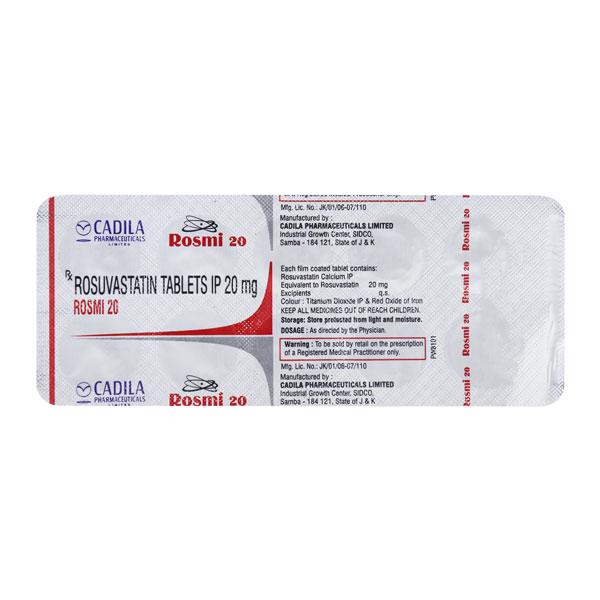 Rosmi 20mg Tablet 10'S - High Cholesterol-Dys