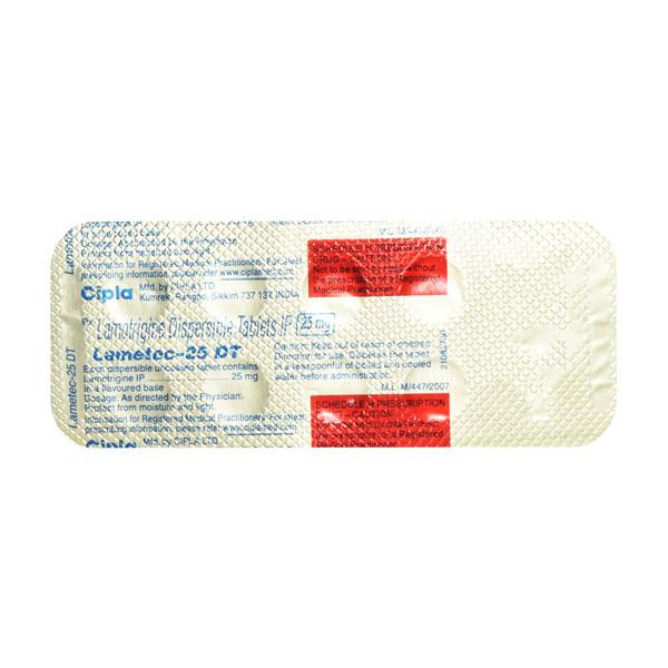 Lametec DT 25mg Tablet 10'S - Epilepsy/Convulsion-Ant