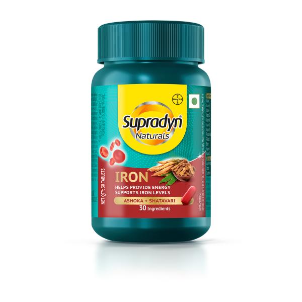 Netmeds | Supradyn Naturals Iron Tablet - Ashoka + Shatavari 30's