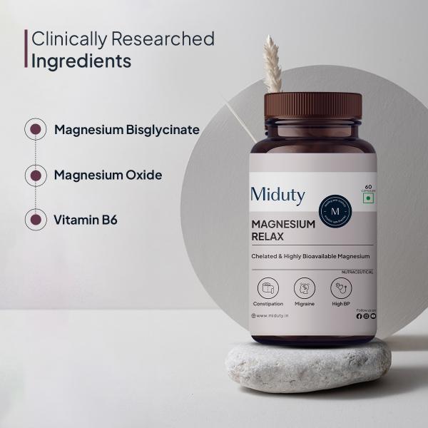 Miduty Magnesium Relax Capsule 60's - Calcium And Minerals