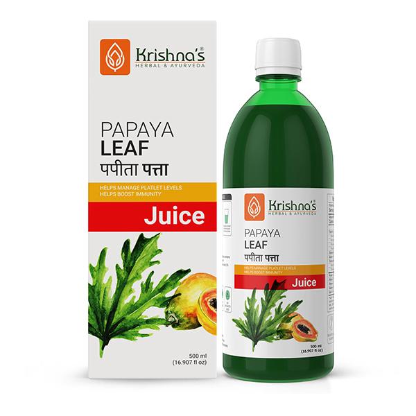 Krishna's Herbal & Ayurveda Papaya Leaf Juice 500 ml - Ayurvedic Juices