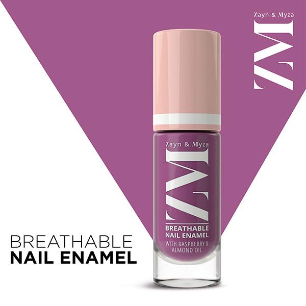 Zayn & Myza Breathable Nail Enamel With Raspberry & Almond Oil, Berry Yogurt 6 ml - Nail Polish