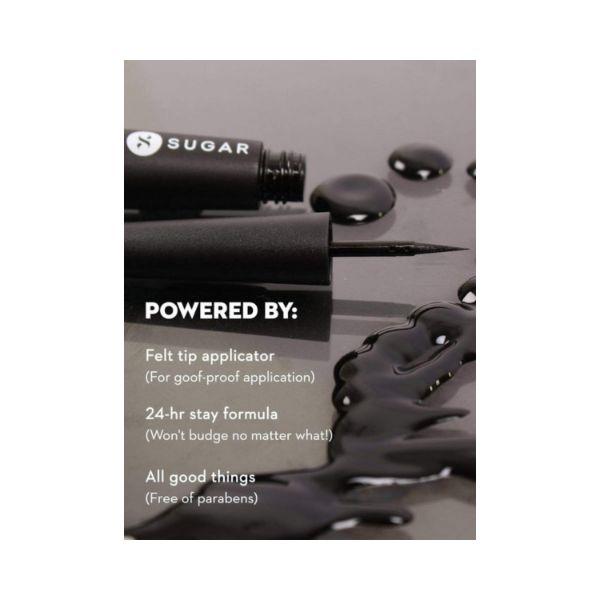 Sugar Cosmetics Gloss Boss 24Hr Eyeliner 01 Back In Black 2.5 ml - Eyeliners
