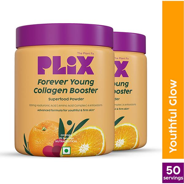 Netmeds | Plix The Plant Fix Collagen Supplement Powder For Women & Men Orange Flavour 400 gm