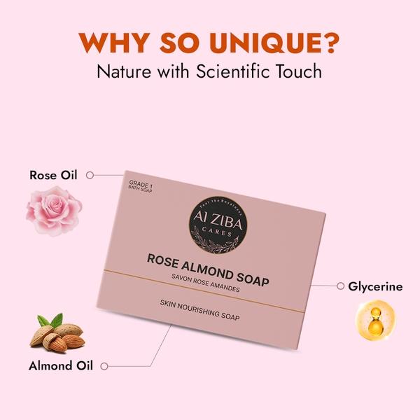Alziba Cares Soap - Rose Almond 100 g - Soaps