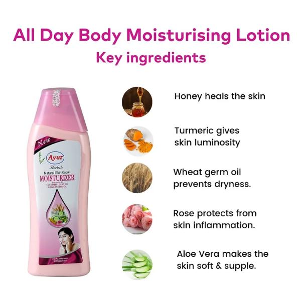 Ayur Herbals Natural Skin Glow Moisturizer 1000 ml - Personal Care (Ayush)