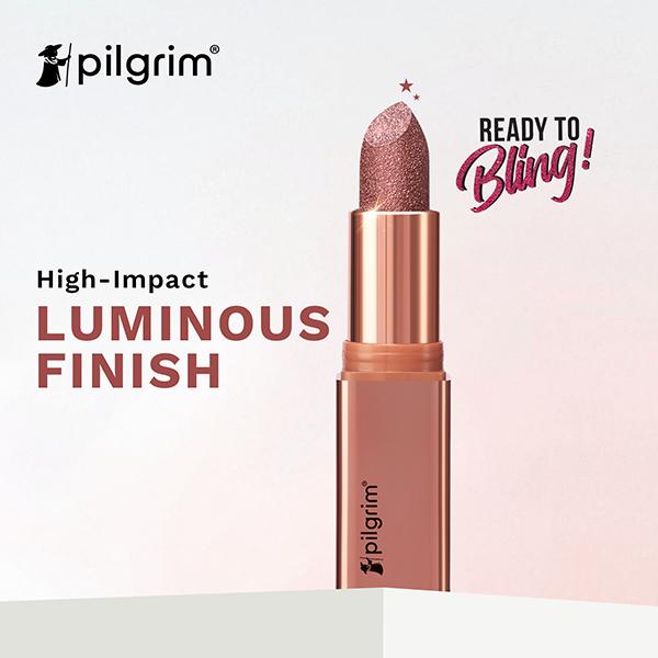 Pilgrim Glitter Lipstick Arabian Nites-04 Luxurious 3-D Glitter Formula With Matte Finish pink / red 4.2 g - Lipsticks