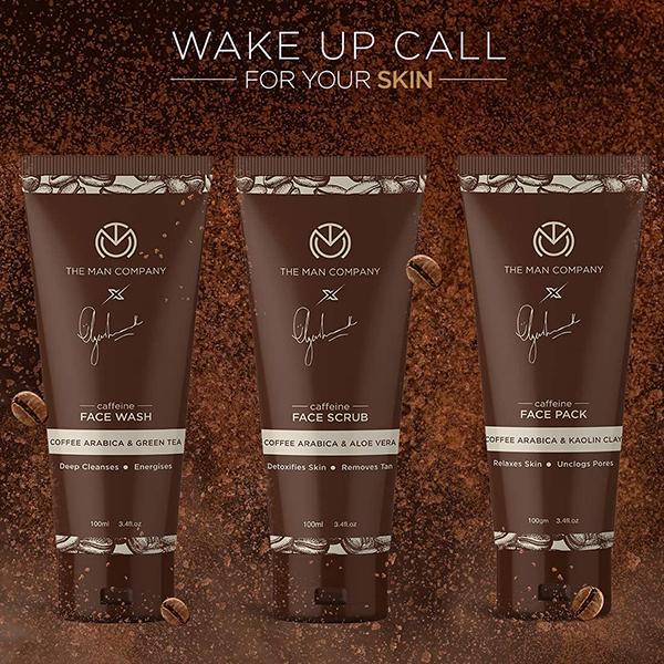 The Man Company Caffeine Face Care Kit with Face Wash, Face Scrub, Face Pack 1's - Facial Kits