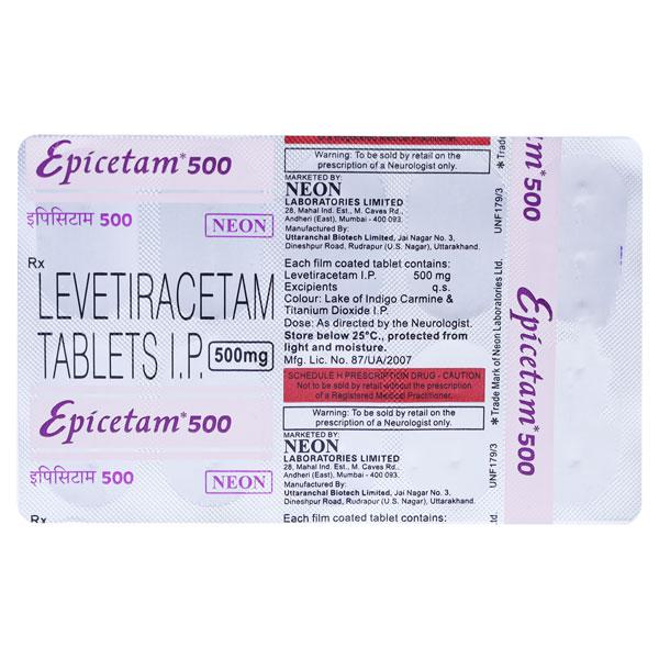 Epicetam 500mg Tablet 10'S