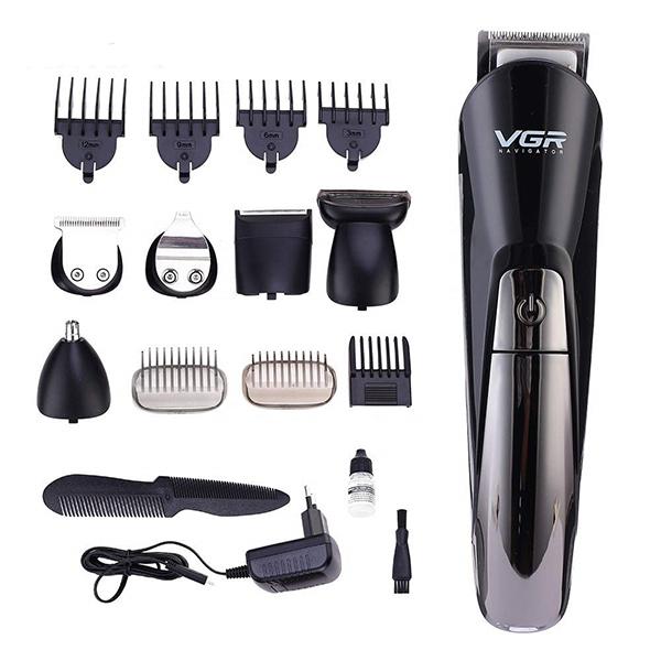 Netmeds | VGR V012 Professional Cord and Cordless Grooming Kit Trimmer 120 min Runtime 5 Length Setting Black 1s 1's