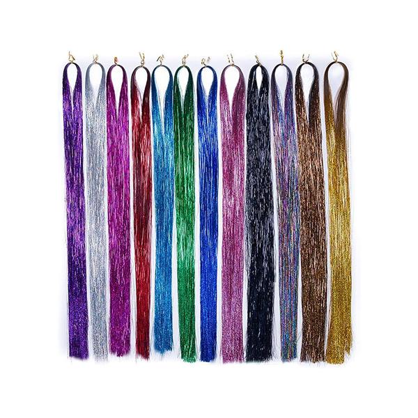 Netmeds | Bronson Professional Hair Extensions Glitter Highlighter Straight 24 inch Hair Multi Colour 1's