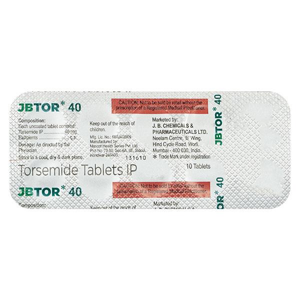 JBTOR 40 Tablet 10's - Hypertension-Diu