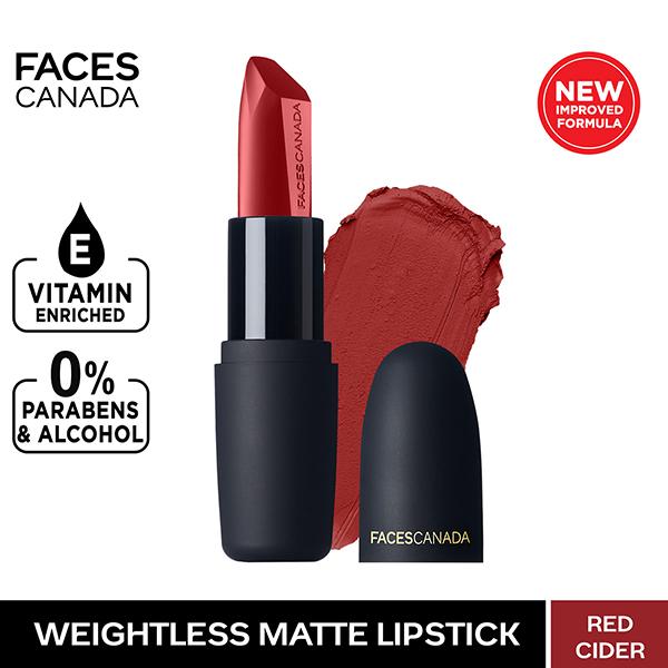 Faces Canada Weightless Matte Lipstick - Red Cider 28 (Red), 4.5gm - Lipsticks