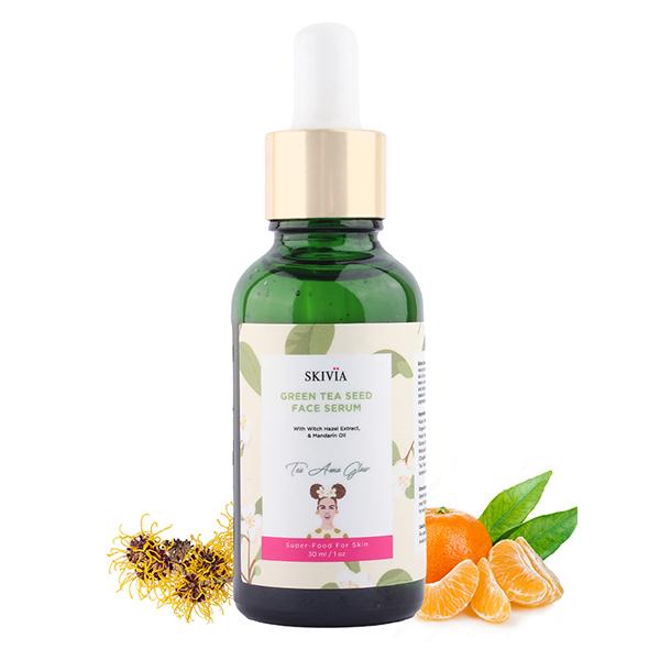 Skivia Green Tea Seed Face Serum With Witch Hazel & Mandarin Oil 30 ml - Face Serum