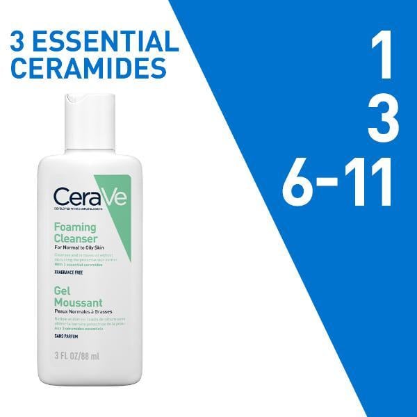 CeraVe Foaming Cleanser For Normal To Oily Skin 88 ml - Face Wash & Cleansers