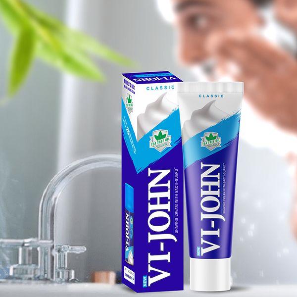 VI-John Shaving Cream Classic with Tea Tree Oil and Bacti-Guard for All Skin Types 125 gm - Shaving Creams