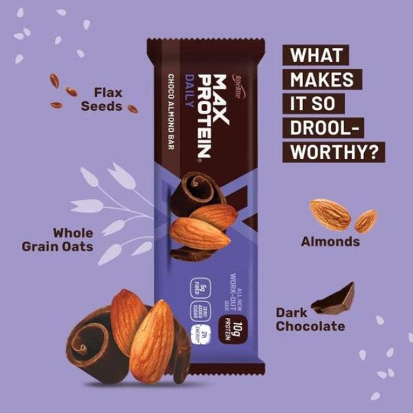 Netmeds | RiteBite Max Protein Daily Choco Almond Bar (Pack of 50 g x 6)