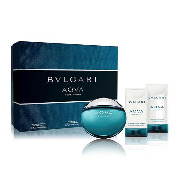 Bvlgari Aqva Ph Gift Set (Eau de Toilette50ml + Ase75ml + Shampoo and Shower Gel 75ml) 200 ml