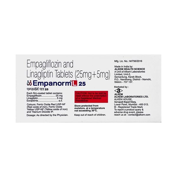EMPANORM L 25 Tablet 10's - Diabetes-Ant