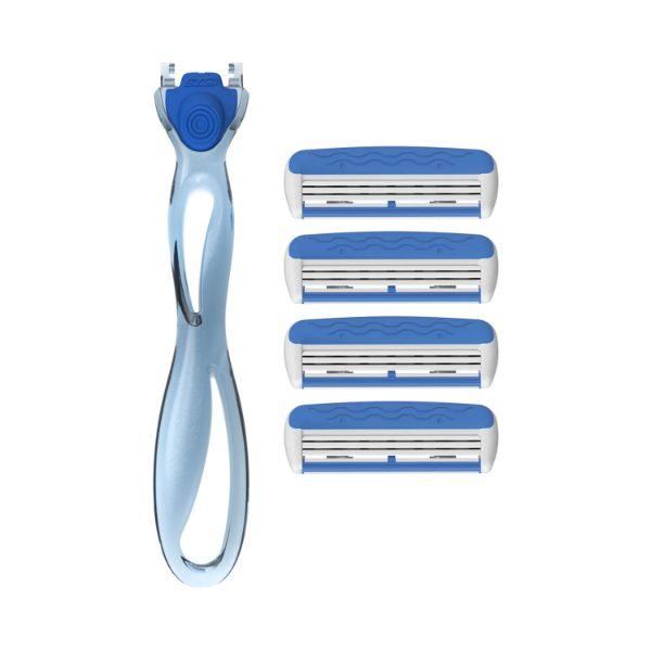 Summer By Zlade Splash III Triple-Blade Hair Removal Razor For Women - 1 Handle + 4 Cartridges 1s - Shaving & Hair Removal