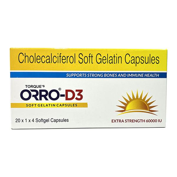ORRO D3 Soft Gelatin Capsule 4's - Supplements-Vit
