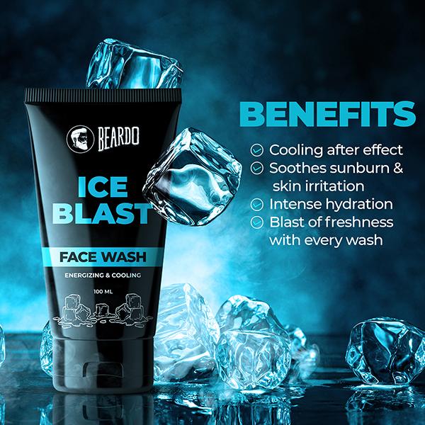 Beardo Energizing & Cooling Face Wash - Ice Blast 100 ml - Face Washes