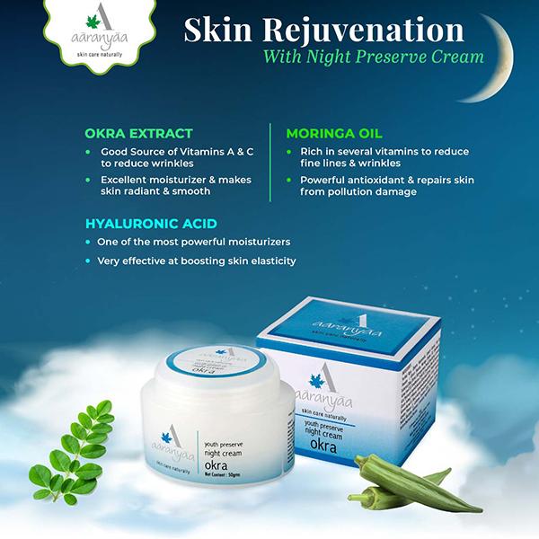 Aaranyaa Youth Preserve Night Cream Okra 50 gm - Night Cream