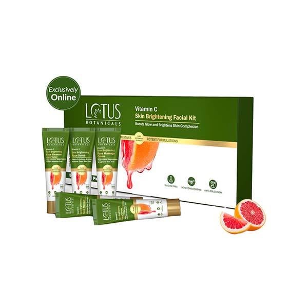 Netmeds | Lotus Botanicals Vitamin C Skin Brightening Facial Kit, 5 Step Facial Pack, For All Skin Types 44 gm
