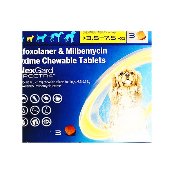NEXGARD SPECTRA 3.5 - 7.5 KG FOR DOGS (VET) Chewable Tablet 3's