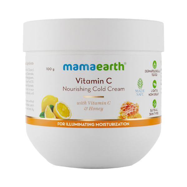 Netmeds | Mamaearth Vitamin C Nourishing Cold Cream for Face & Body with Vitamin C & Honey for Illuminating Moisturization 100 gm