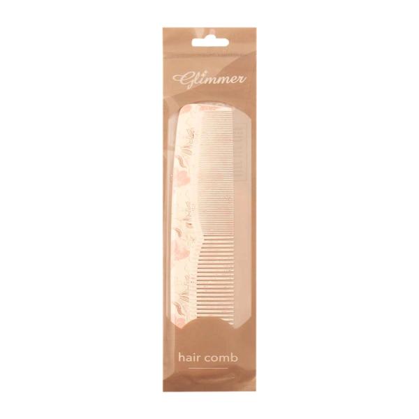 Glimmer Comb Printed 8 Inch White Flowers 1's - Hair Combs