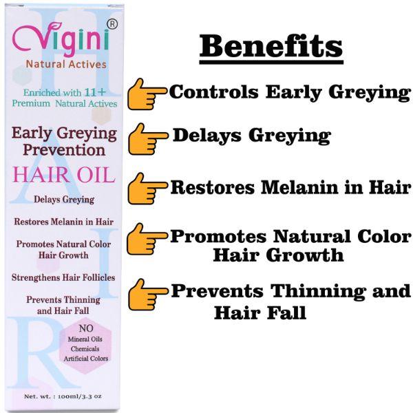 Vigini Early Greying Prevention Hair Oil 100 ml - Hair Oils