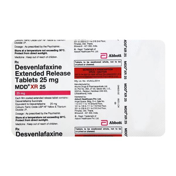 MDD XR 25mg Tablet 15's - Depression-Ant