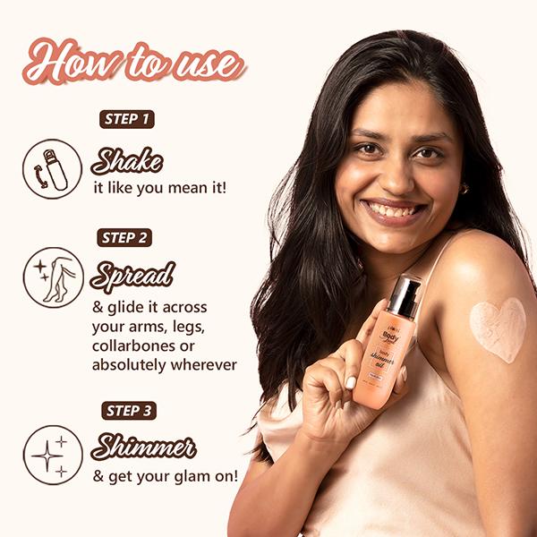 Plum BodyLovin' Body Shimmer Oil - Peach Glow, Long-lasting shimmer, Deep moisture, Fruity Fragrance 90 ml - Massage Oils