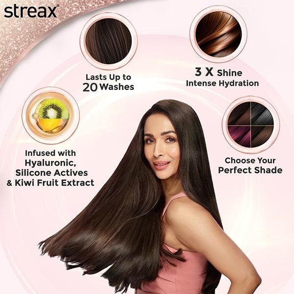 Streax Gel Hair Colour for women, Burgundy 3.16, No ammonia hair color, 100% grey coverage 150 ml - Crème