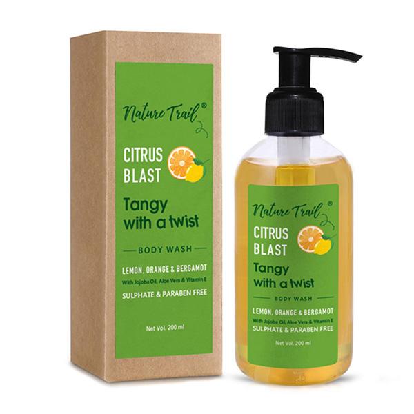 Nature Trail Citrus Blast Body Wash with Jojoba Oil and Aloe, Sulphate and Paraben Free 200 ml - Shower Gels & Body Wash