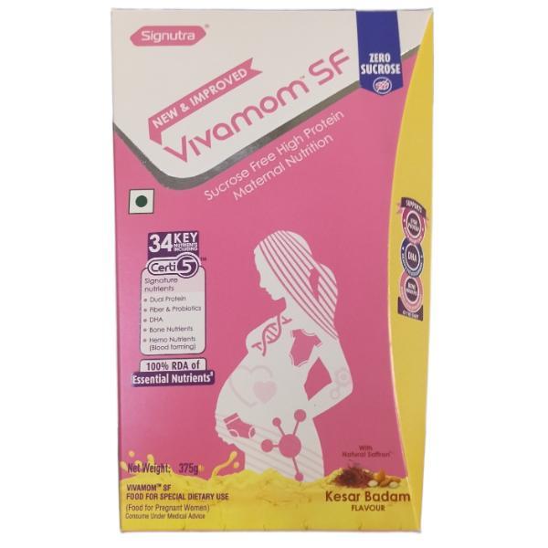 Netmeds | Vivamom SF Improved Kesar Badam Flavour Zero Sucrose Refill Powder 375 g