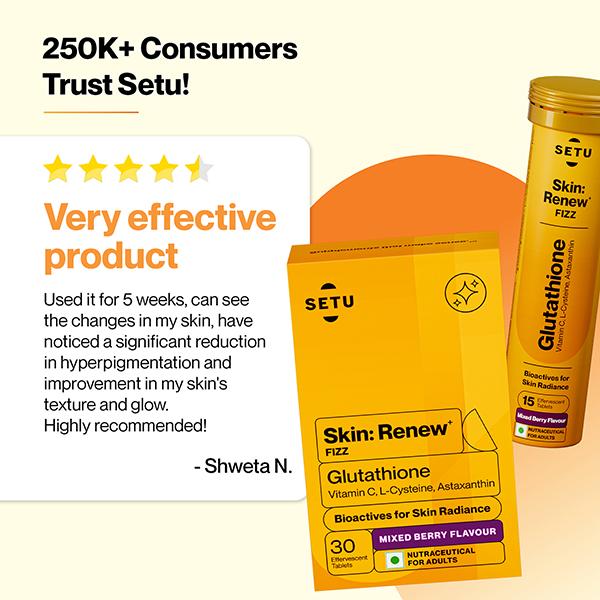 Setu Skin Renew - 15 Effervescent Tablets, Glutathione With Vitamin C, Gluta Fizz, Mixed Berry Flavour 1's - Multi-Vitamins