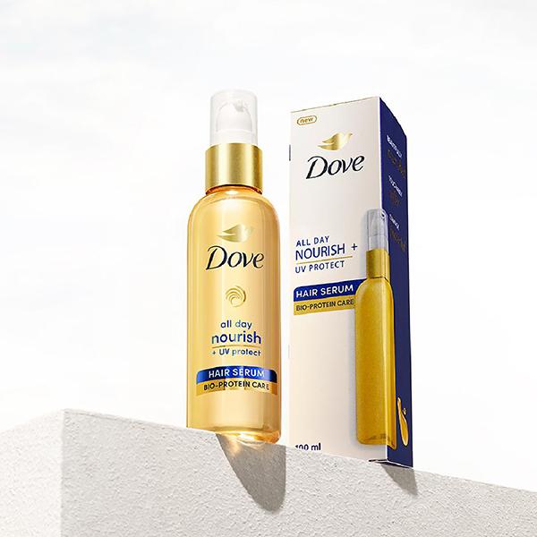 Dove All Day Nourish + UV Protect Hair Serum for All Hair Types With Bio Protein Care 100 ml - Hair Serums